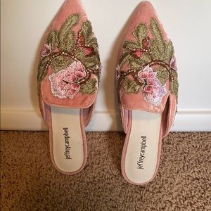 Jeffrey Campbell Claes Pink Velvet Loafer